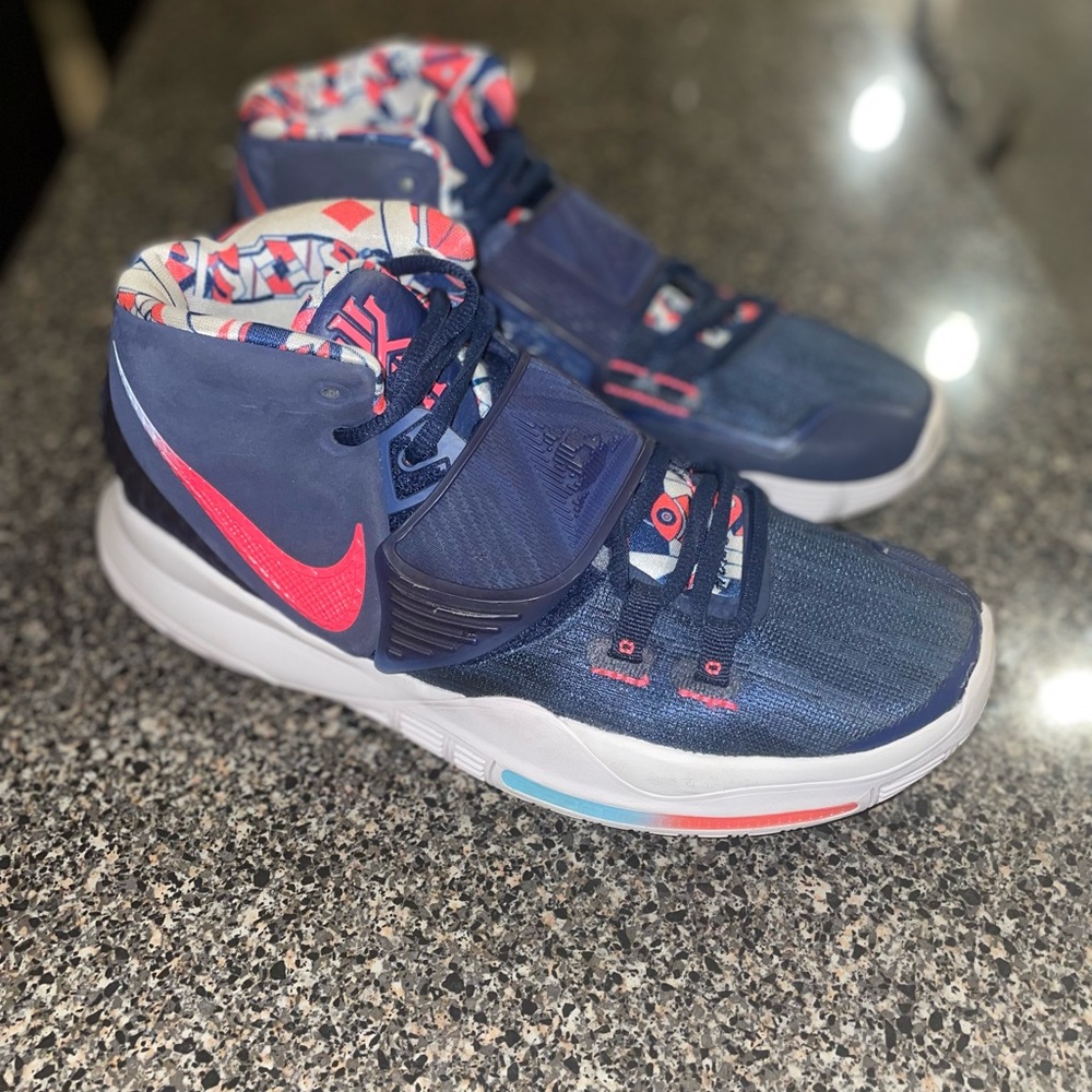 Nike Kyrie 6 ‘USA’ Navy Laser Crimson BQ4630-402 Mens Size 8 VNDS Balled Once - Picture 2 of 7